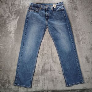 Levis 505 Jeans‎ Mens 34X30 Blue Regular Fit Straight Stretch Medium Wash NWT
